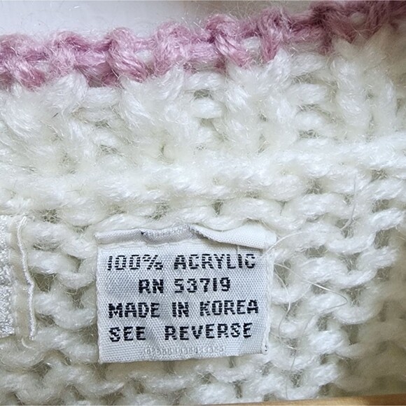 Foxmoor Sweater Womens S Cream Pastel Floral Handknit Open Weave Vintage Grandma - Picture 10 of 13